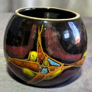 Art Pottery VERZOLINI Signed, Round small Vase